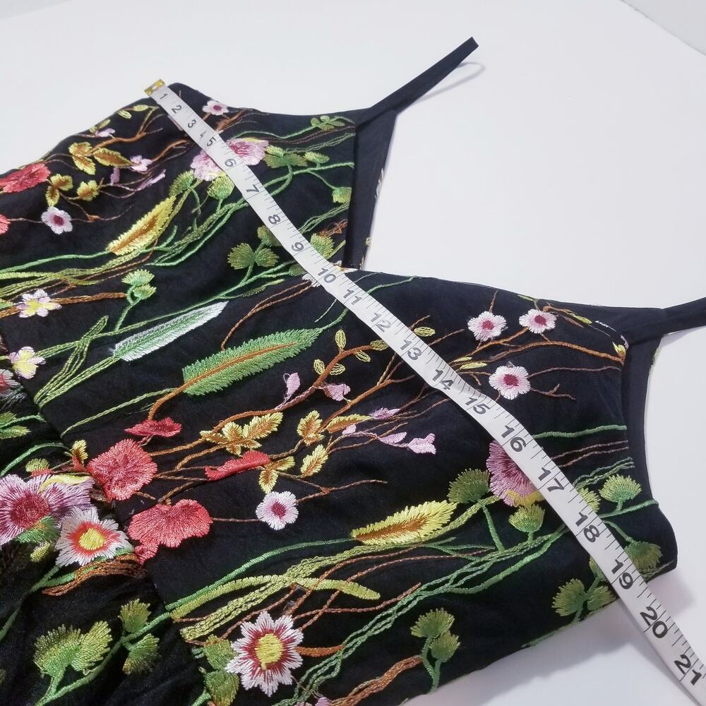 Mac Duggal Floral Embroidery Fit and Flare  Mini Dress Fairycore Nature - Picture 7 of 11